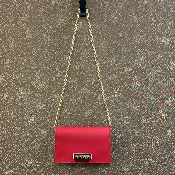 🔥🔥🔥Zac Posen Red Leather Wallet On Chain Crossbody Bag - Picture 15 of 15